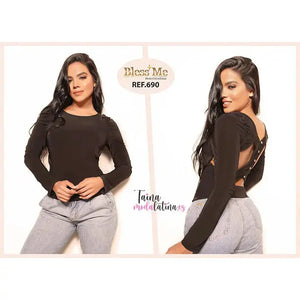 Blusa de Moda Colombiana Manga Larga Bless Me Ref. BM690 TAINAMODALATINA.ES