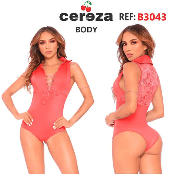 Body Colombiano Sexy Control Abdomen Cereza Ref. B3043 - TAINAMODALATINA.ES