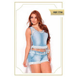 CONJUNTO CORTO COLOMBIANO EN JENS YES BRASIL REF. 7730 - TAINAMODALATINA.ES