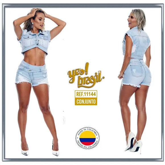 CONJUNTO CORTO COLOMBIANO YES BRASIL REF. 11144 - TAINAMODALATINA.ES