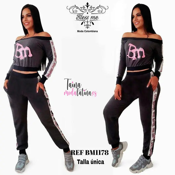 Conjunto Colombiano para Deporte decorado Original BM 1178 - TAINAMODALATINA.ES