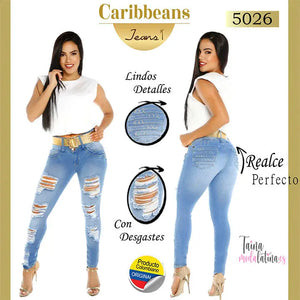 JEAN COLOMBIANO LEVANTA COLA CARIBBEANS REF. CB5026 - TAINAMODALATINA.ES