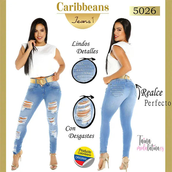 JEAN COLOMBIANO LEVANTA COLA CARIBBEANS REF. CB5026 - TAINAMODALATINA.ES