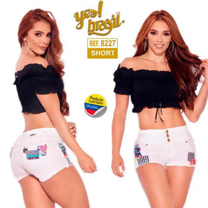 JEANS CORTO COLOMBIANO LEVANTA COLA YES BRASIL REF. 8227 - TAINAMODALATINA.ES