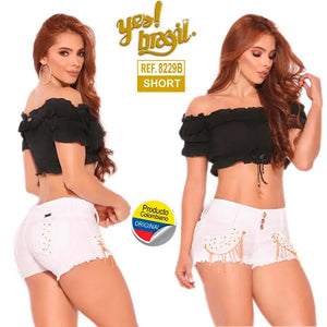 JEANS CORTO COLOMBIANO LEVANTA COLA YES BRASIL REF. 8229 - TAINAMODALATINA.ES