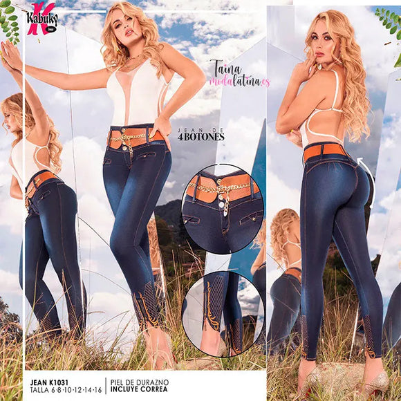 Jeans Colombiano Levanta Cola KABUKY Ref. K1031 - TAINAMODALATINA.ES