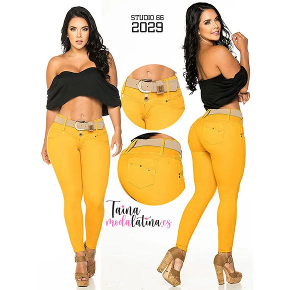 Jeans Colombiano Levantacola Studio66 2029 - TAINAMODALATINA.ES