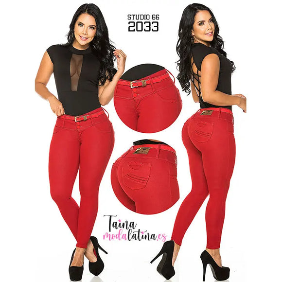 Jeans Colombiano Levantacola Studio66 2033 - TAINAMODALATINA.ES