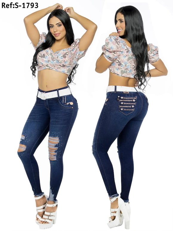 Jeans Colombiano de Moda Levanta Cola  Duchess S-1793 - TAINAMODALATINA.ES