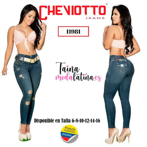 Jeans Colombianos Levanta Cola Cheviotto 11981 - TAINAMODALATINA.ES