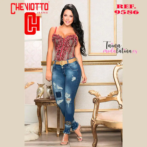 Jeans Colombianos Levanta Cola Cheviotto 9586 - TAINAMODALATINA.ES