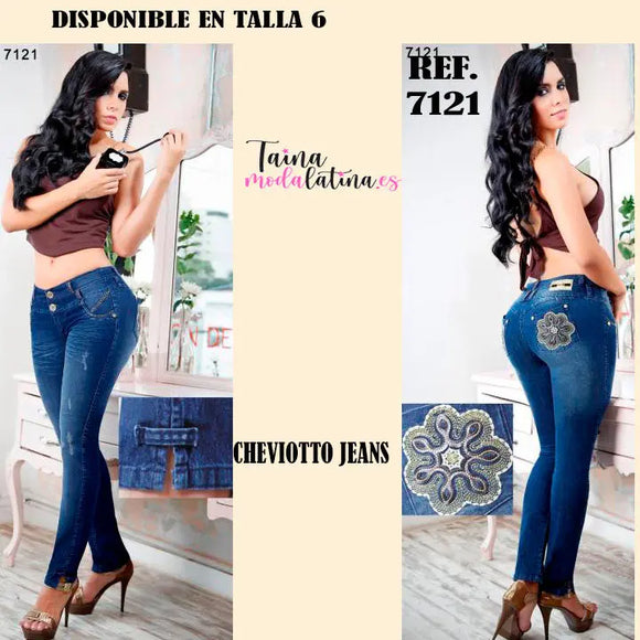 Jeans Levanta Cola Cheviotto - TAINAMODALATINA.ES