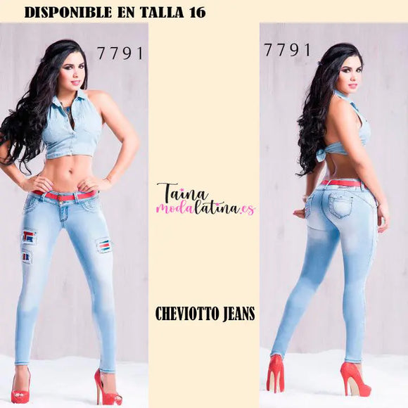 Jeans Levanta Cola Cheviotto - TAINAMODALATINA.ES
