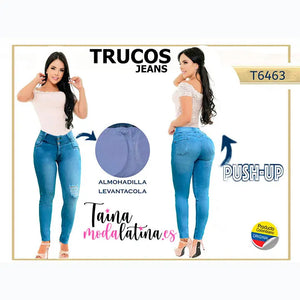 Jeans Vaqueros Colombianos Trucos Ref. T6463 - TAINAMODALATINA.ES