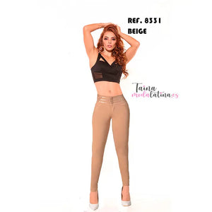 LEGGINS LEVANTA COLA AMERICANO 8331 Beige - TAINAMODALATINA.ES