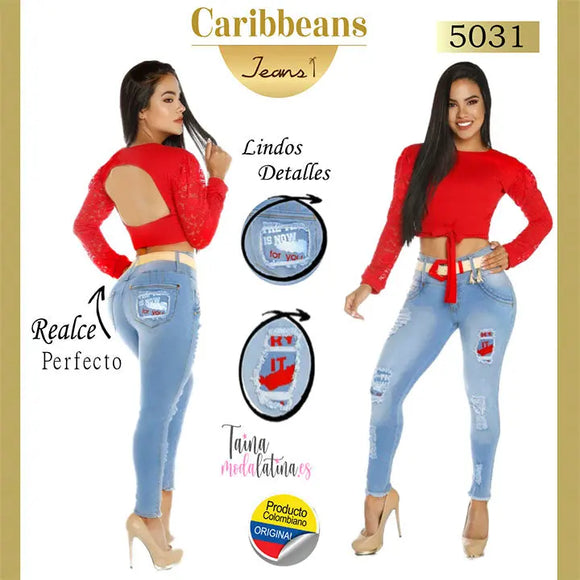 PANTALON COLOMBIANO LEVANTACOLA CARIBBEANS REF.CB5031 - TAINAMODALATINA.ES
