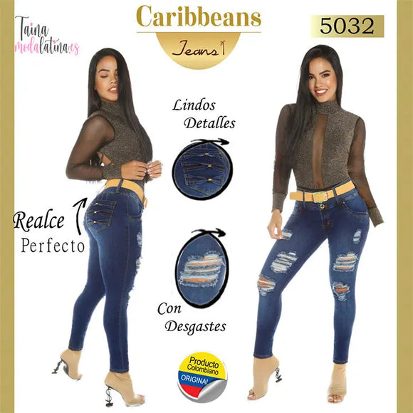 PANTALON COLOMBIANO LEVANTACOLA CARIBBEANS Ref.-5032 - TAINAMODALATINA.ES