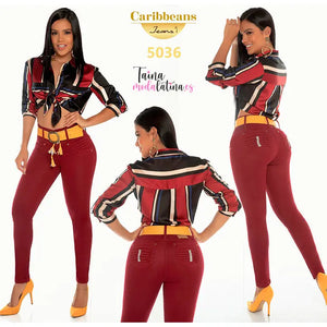PANTALON COLOMBIANO LEVANTACOLA CARIBBEANS Ref.-CB5036 - TAINAMODALATINA.ES