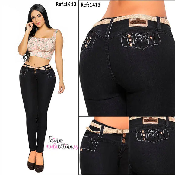 PANTALON VAQUERO COLOMBIANO DESEOS JEANS LEVANTA COLA REF. 1413 - TAINAMODALATINA.ES