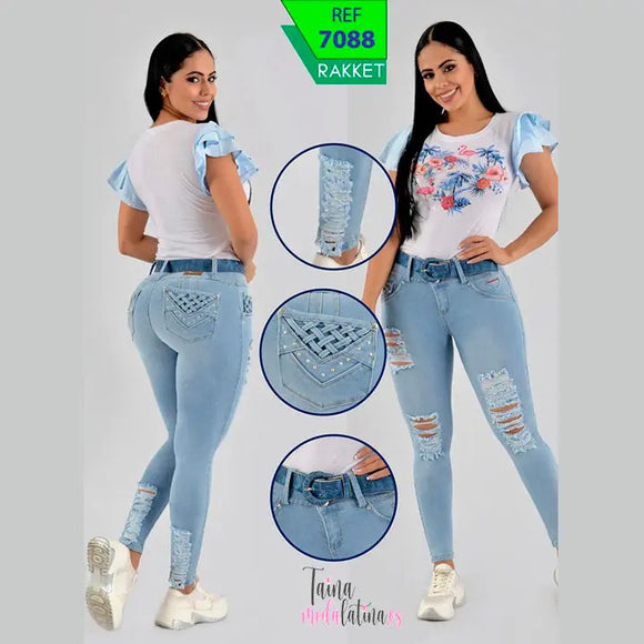 Pantalon Colombiano Levanta Cola Rakket Ref-7088 - TAINAMODALATINA.ES