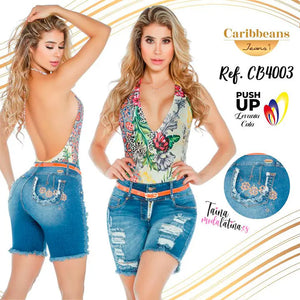 Pantalon Corto Colombiano Levanta Cola Caribbeans Jeans Ref.CB4003 - TAINAMODALATINA.ES