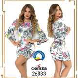VESTIDO CORTO SEXY BLANCO CEREZA REF. 26033 - TAINAMODALATINA.ES