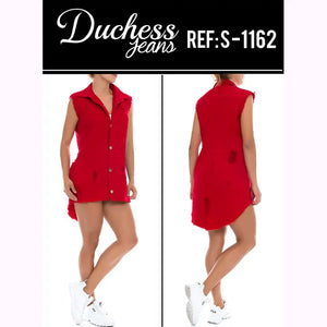 VESTIDO EN JEANS COLOMBIANO DUCHESS REF. S-1162 - TAINAMODALATINA.ES