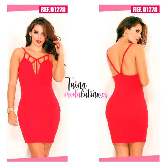 Vestido Corto Fiesta Colombiano Ref. D1278 - TAINAMODALATINA.ES